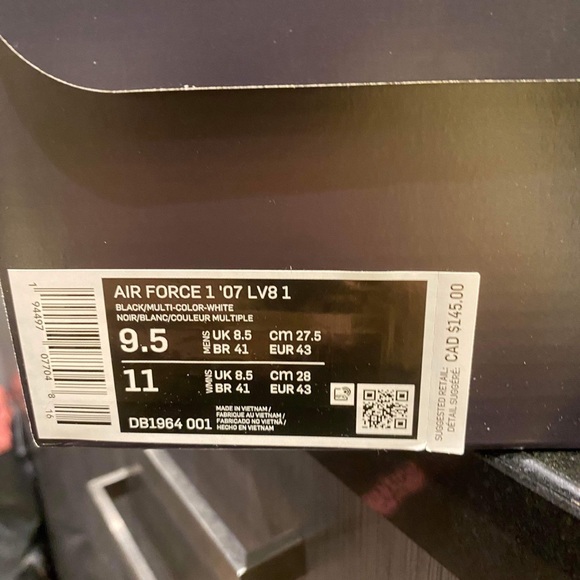 Nike Air Force 1 Low Black Remix - Men’s Size 9.5 - Picture 4 of 9